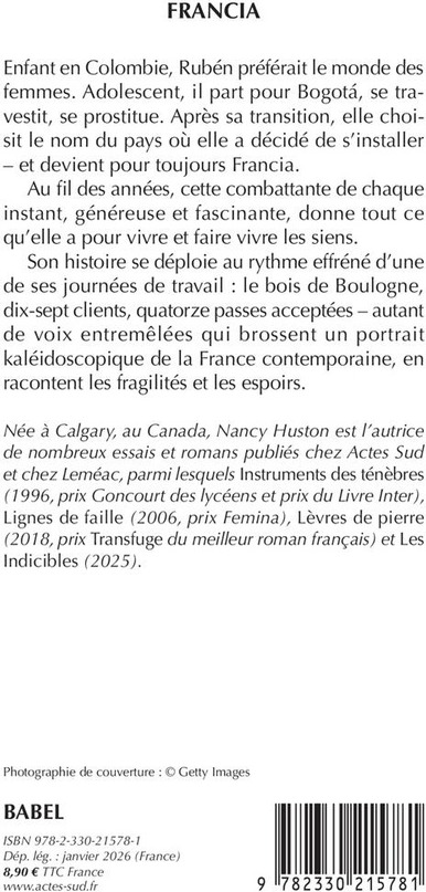 Quatrième de couverture de « Francia : roman »