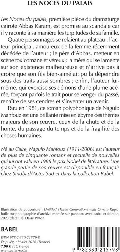 Quatrième de couverture de « Les noces du palais »