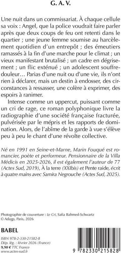 Quatrième de couverture de « GAV : roman »
