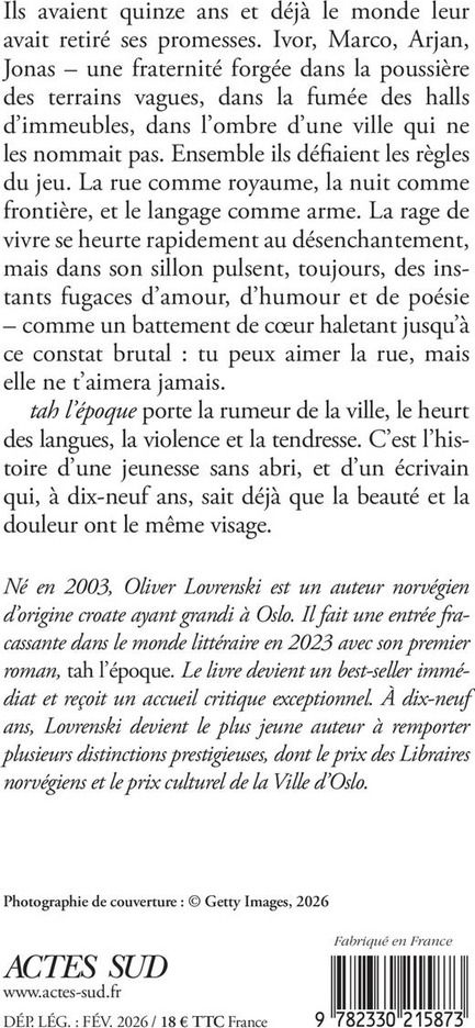 Quatrième de couverture de « Tah l'époque »
