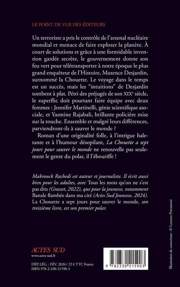 Quatrième de couverture de « La chouette à sept jours pour sauver le monde : roman »