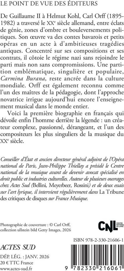 Quatrième de couverture de « Carl Orff »