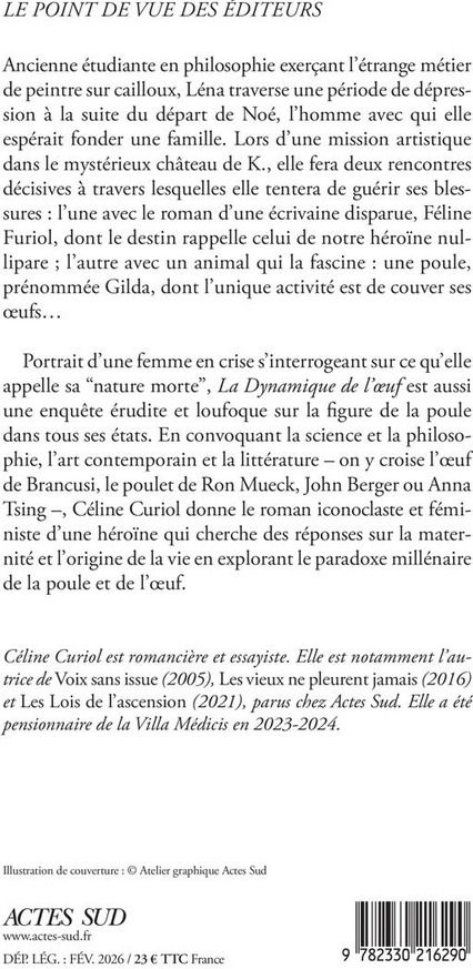 Quatrième de couverture de « La dynamique de l'oeuf : roman »