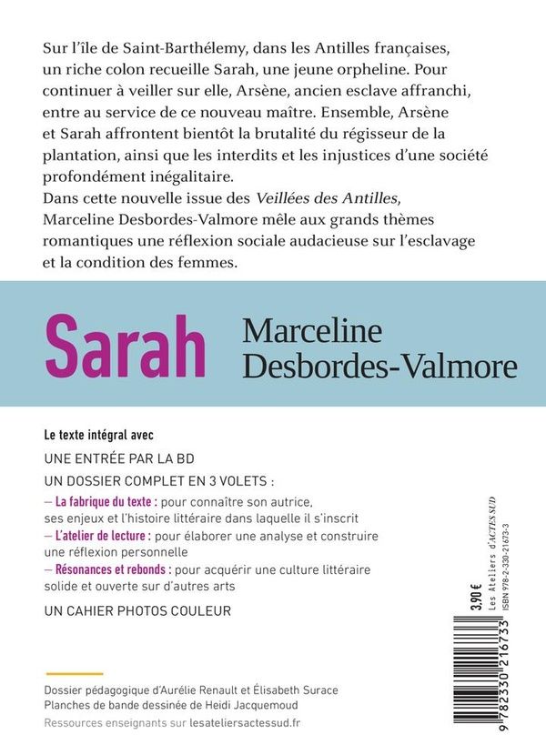 Quatrième de couverture de « Sarah »