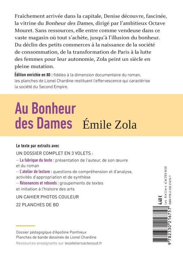 Quatrième de couverture de « Au bonheur des dames »