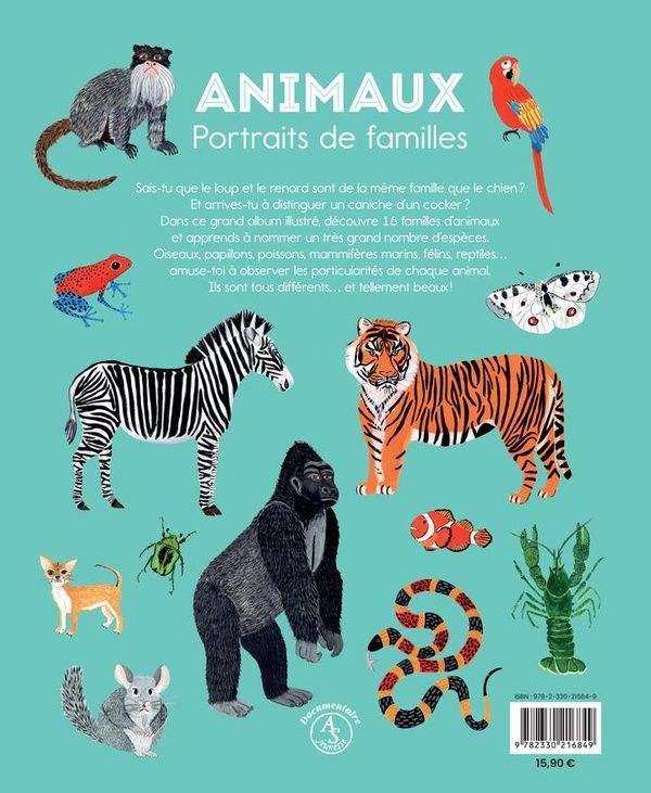 Quatrième de couverture de « Animaux : portraits de familles »