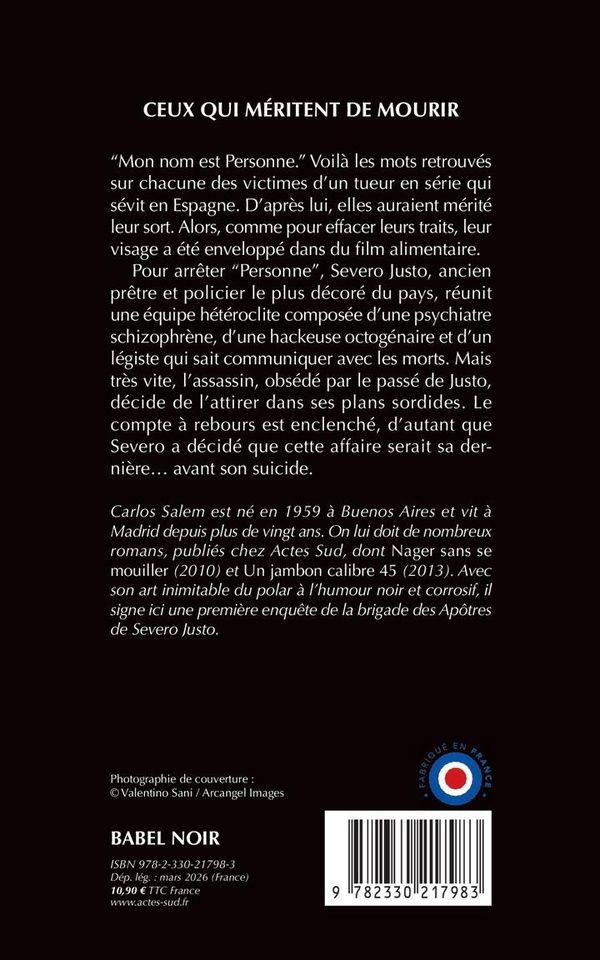 Quatrième de couverture de « Ceux qui méritent de mourir »