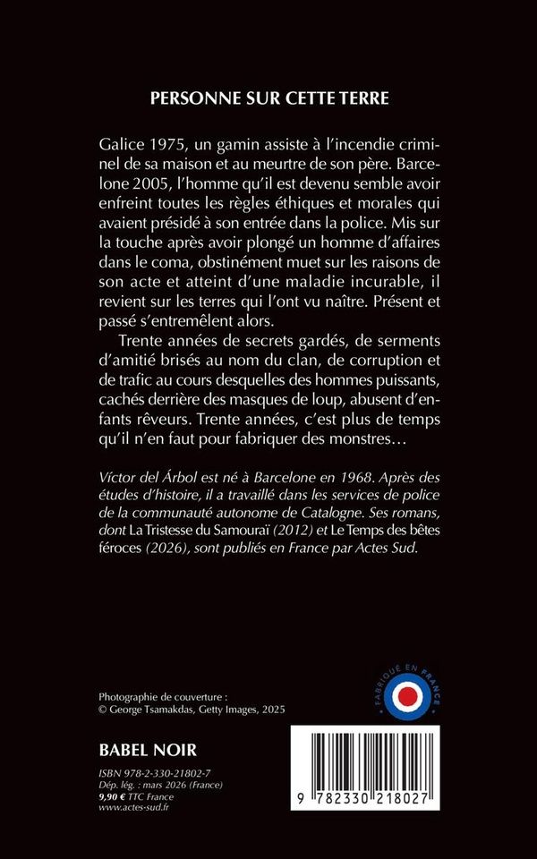 Quatrième de couverture de « Personne sur cette terre »