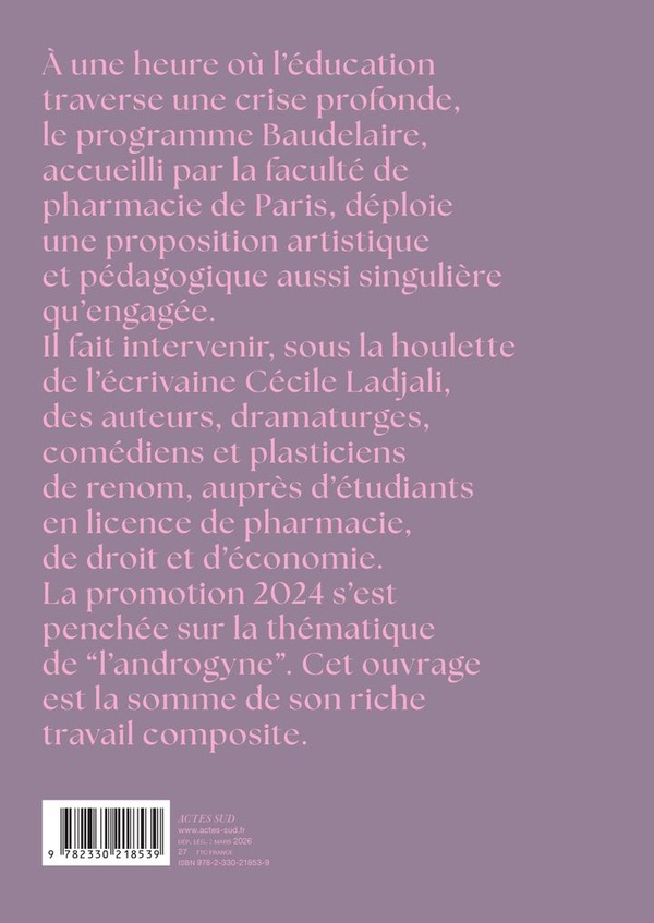 Quatrième de couverture de « Les Baudelaire : promotion IV L'androgyne »