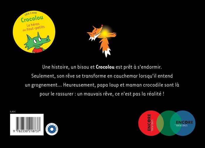 Quatrième de couverture de « Crocolou fait des cauchemars »