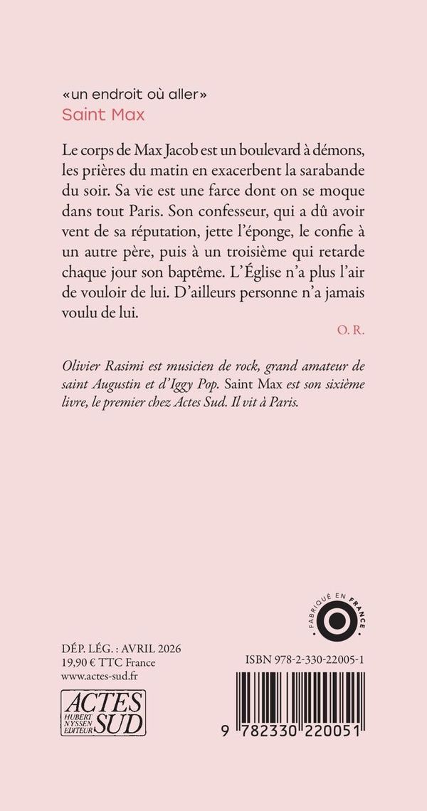 Quatrième de couverture de « Saint Max »