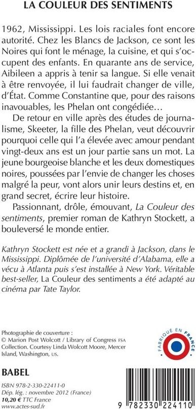 Quatrième de couverture de « LA COULEUR DES SENTIMENTS »