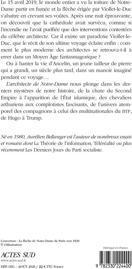 Quatrième de couverture de « L'ARCHITECTE DE NOTRE-DAME »