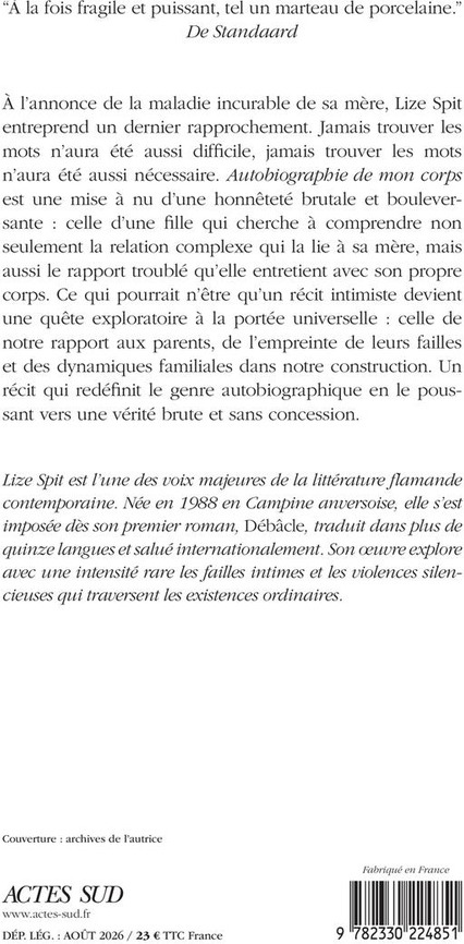 Quatrième de couverture de « AUTOBIOGRAPHIE DE MON CORPS »