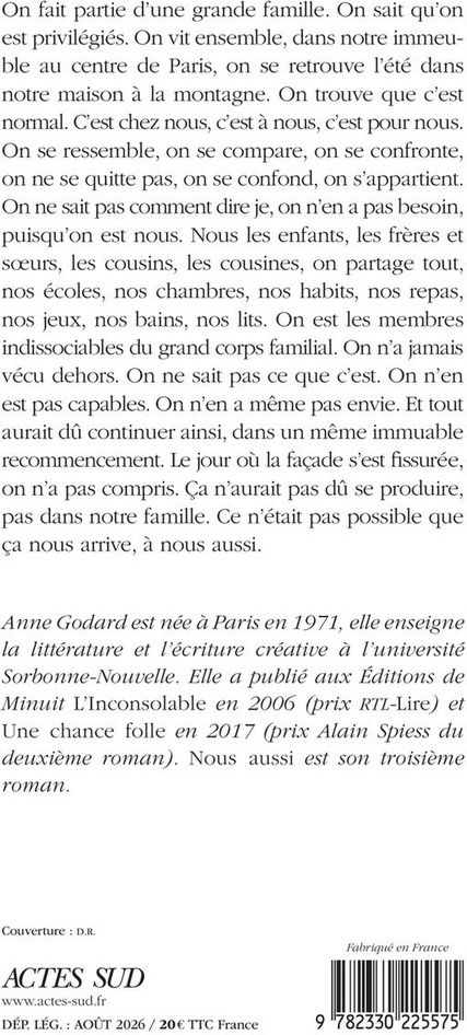 Quatrième de couverture de « NOUS AUSSI »