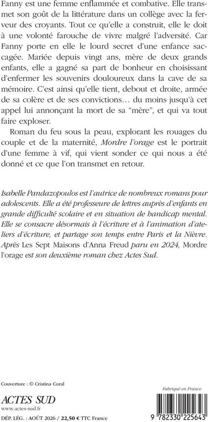 Quatrième de couverture de « MORDRE L'ORAGE »