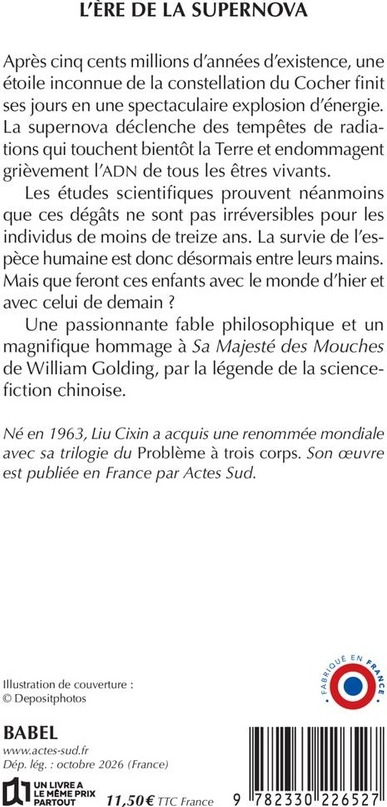 Quatrième de couverture de « L'ERE DE LA SUPERNOVA »