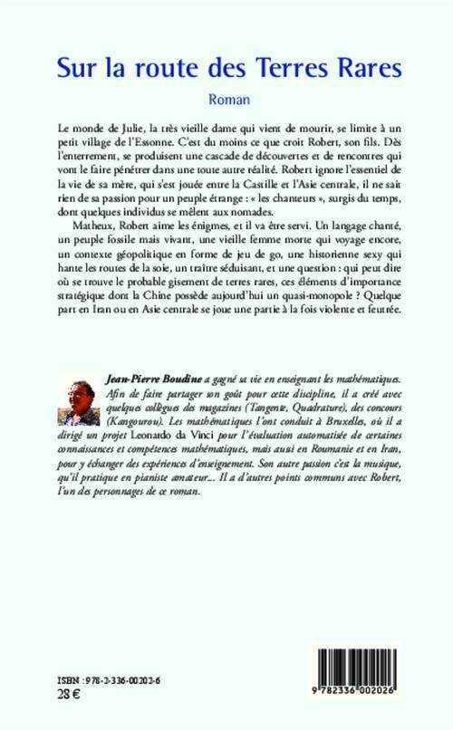 Quatrième de couverture de « SUR LA ROUTE DES TERRES RARES - ROMAN »