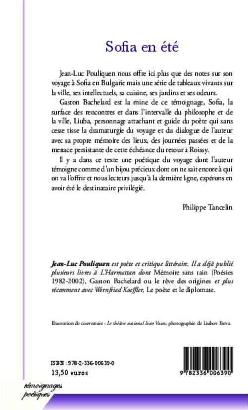 Quatrième de couverture de « SOFIA EN ETE »