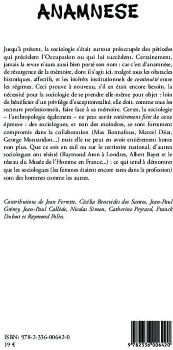 Quatrième de couverture de « LES SOCIOLOGUES SOUS VICHY - VOL07 »