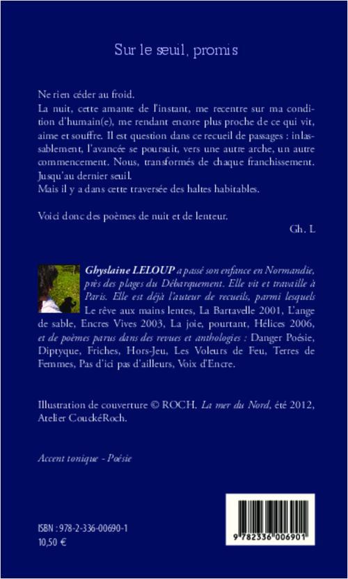 Quatrième de couverture de « SUR LE SEUIL, PROMIS »
