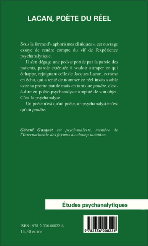 Quatrième de couverture de « LACAN, POETE DU REEL »