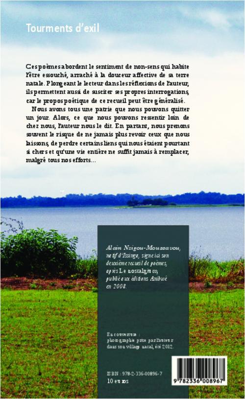 Quatrième de couverture de « TOURMENTS D'EXIL - POEMES »