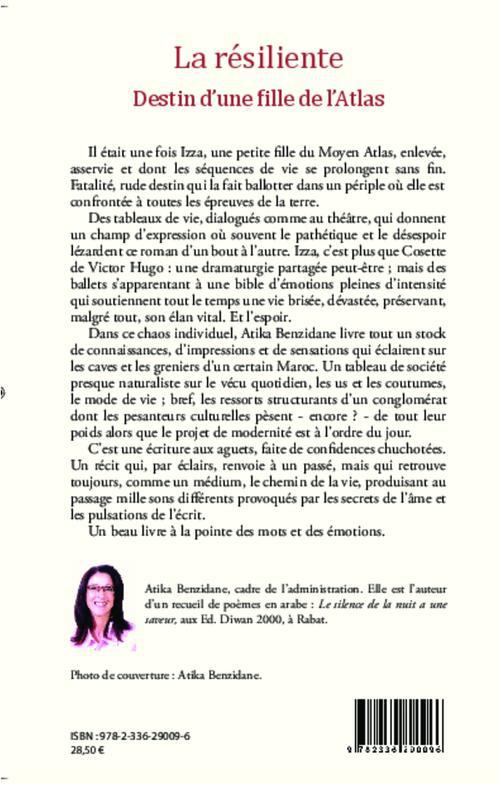 Quatrième de couverture de « LA RESILIENTE - DESTIN D'UNE FILLE DE L'ATLAS »