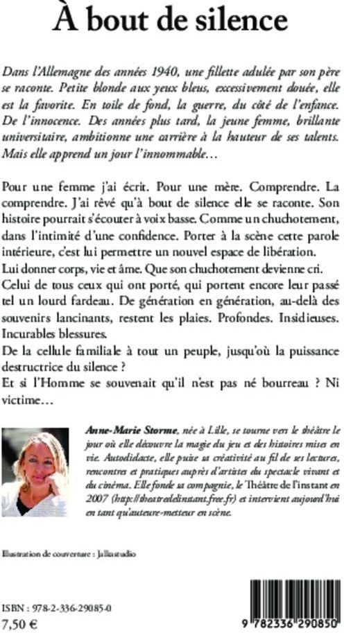 Quatrième de couverture de « A BOUT DE SILENCE »