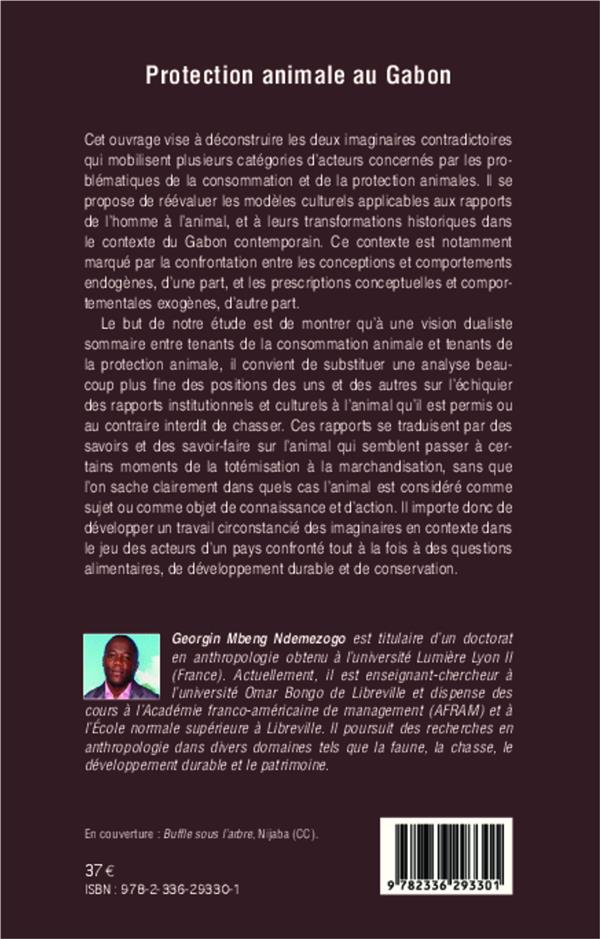 Quatrième de couverture de « PROTECTION ANIMALE AU GABON »