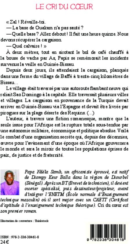 Quatrième de couverture de « LE CRI DU COEUR - ROMAN »