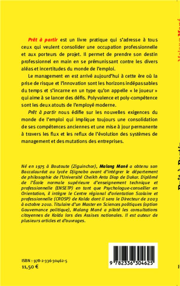 Quatrième de couverture de « PRET A PARTIR »