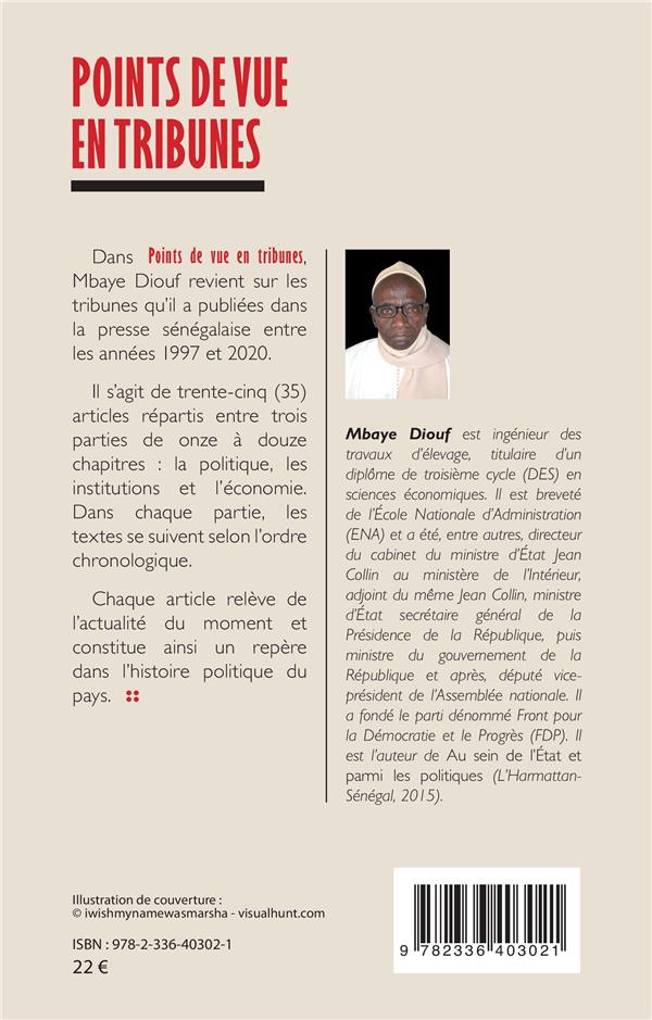 Quatrième de couverture de « POINTS DE VUE EN TRIBUNES »