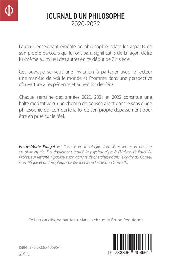Quatrième de couverture de « JOURNAL D'UN PHILOSOPHE - 2020-2022 »