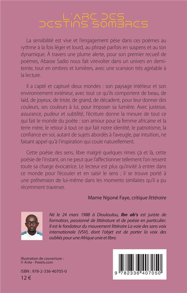 Quatrième de couverture de « L ARC DES DESTINS SOMBRES »