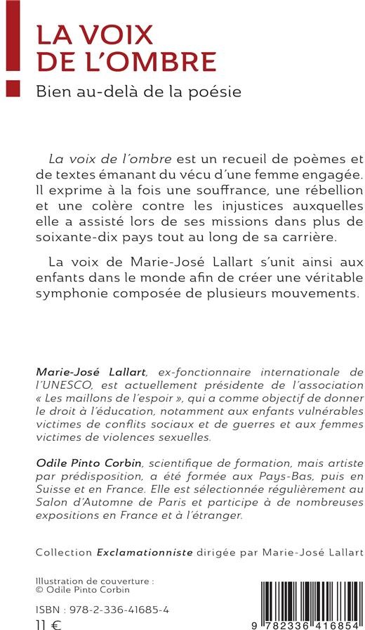 Quatrième de couverture de « LA VOIX DE LOMBRE - BIEN AU-DELA DE LA POESIE »