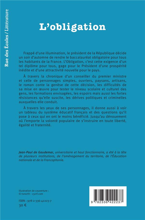 Quatrième de couverture de « L OBLIGATION »