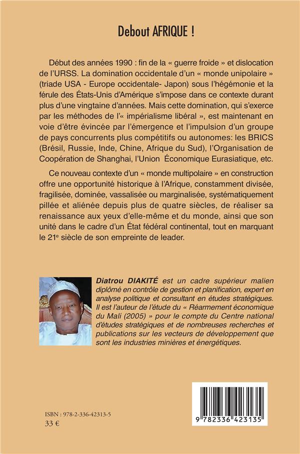 Quatrième de couverture de « DEBOUT AFRIQUE ! »