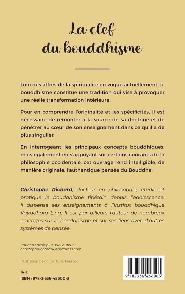 Quatrième de couverture de « La clef du bouddhisme »
