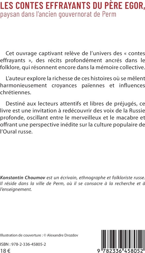 Quatrième de couverture de « Les contes effrayants du père Egor, paysan dans l'ancien gouvernorat de Perm : nouvelles »