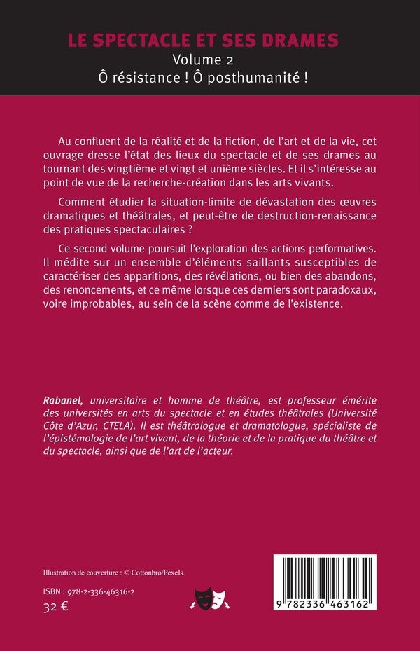 Quatrième de couverture de « Le spectacle et ses drames »