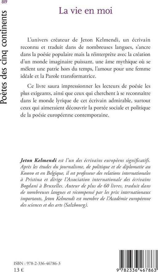 Quatrième de couverture de « LA VIE EN MOI »