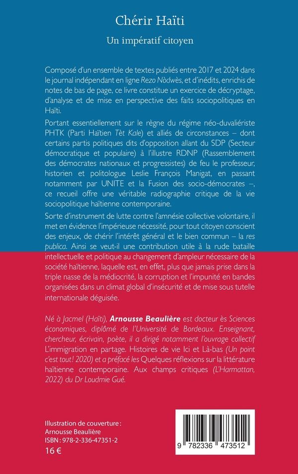 Quatrième de couverture de « Chérir Haïti : un impératif citoyen »