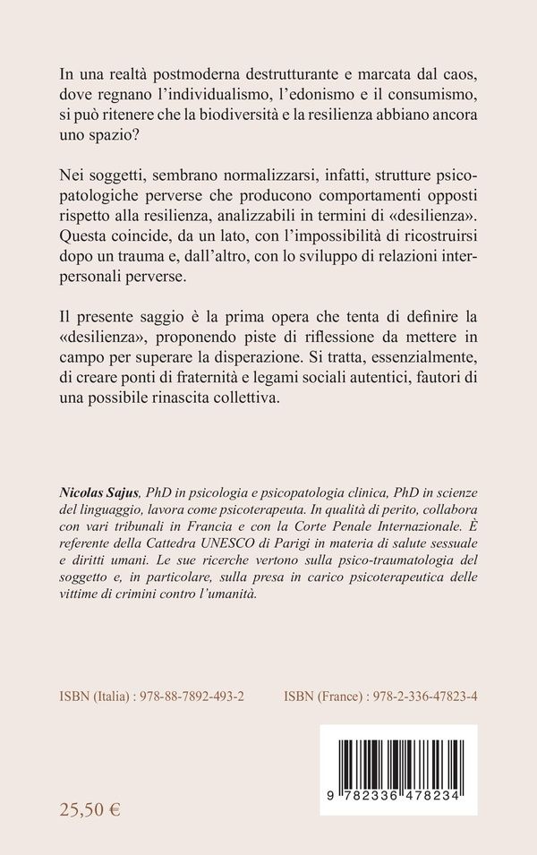 Quatrième de couverture de « LA DESILIENZA OVVERO IL CONTRARIO DELLA RESILIENZA »