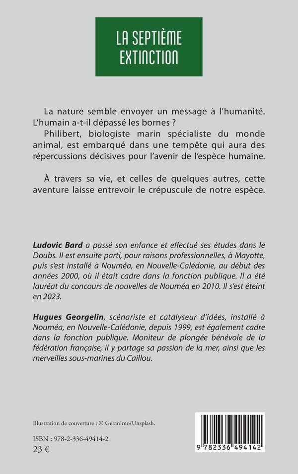 Quatrième de couverture de « La septième extinction »