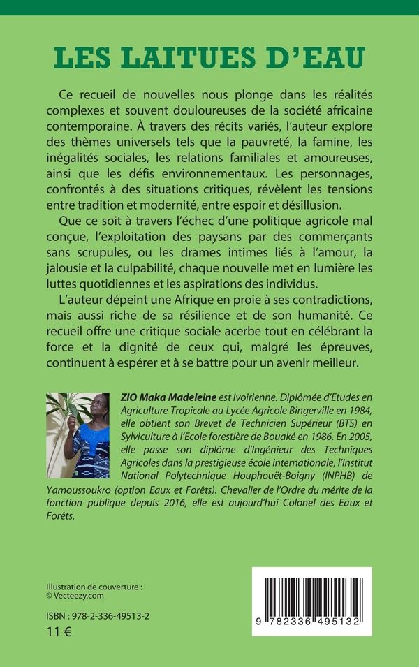 Quatrième de couverture de « Les laitues d'eau : nouvelles »