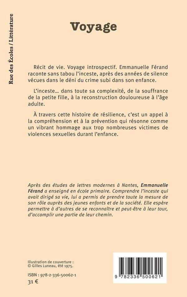 Quatrième de couverture de « VOYAGE »