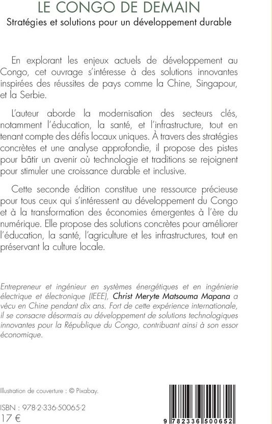 Quatrième de couverture de « Le Congo de demain : stratégies et solutions pour un développement durable »