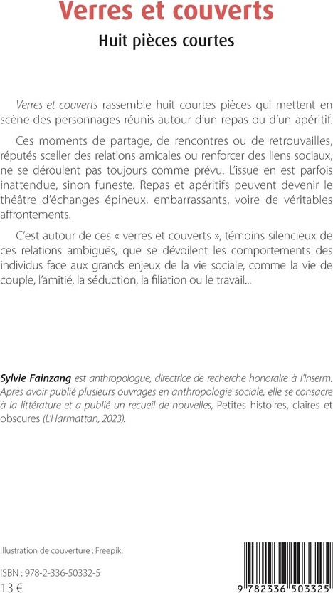 Quatrième de couverture de « VERRES ET COUVERTS - HUIT PIECES COURTES »