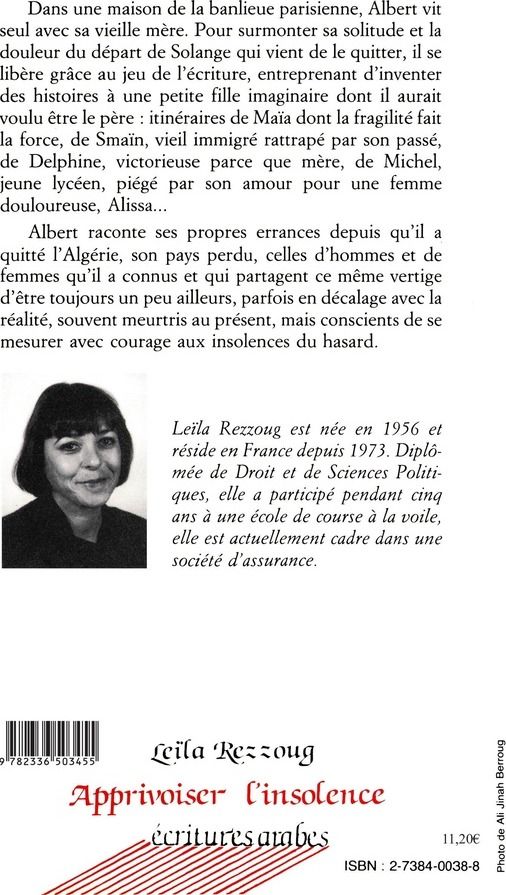 Quatrième de couverture de « APPRIVOISER L'INSOLENCE »